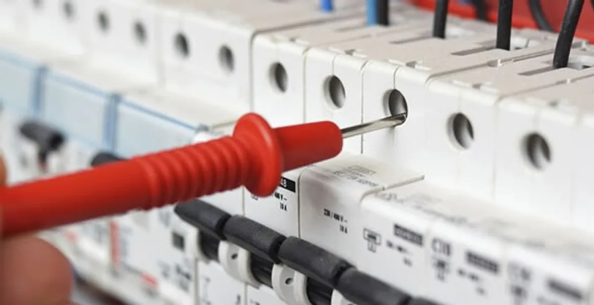 Electrical contractor testing circuit breakers during electrical repair in Minnetonka, MN